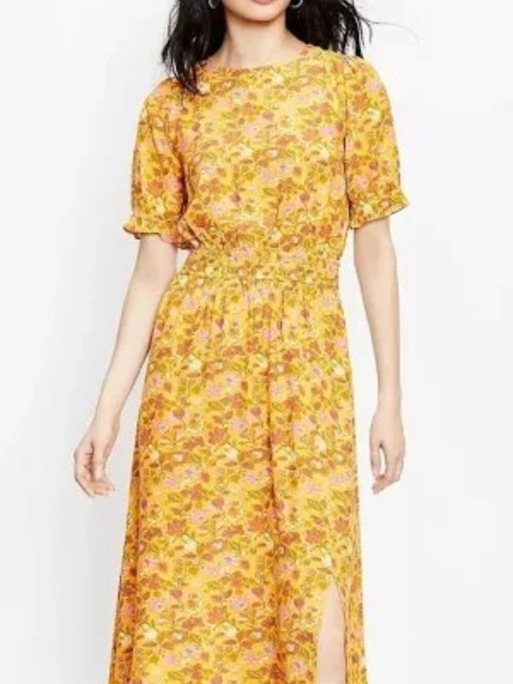 Loft garden tie back midi dress, size M